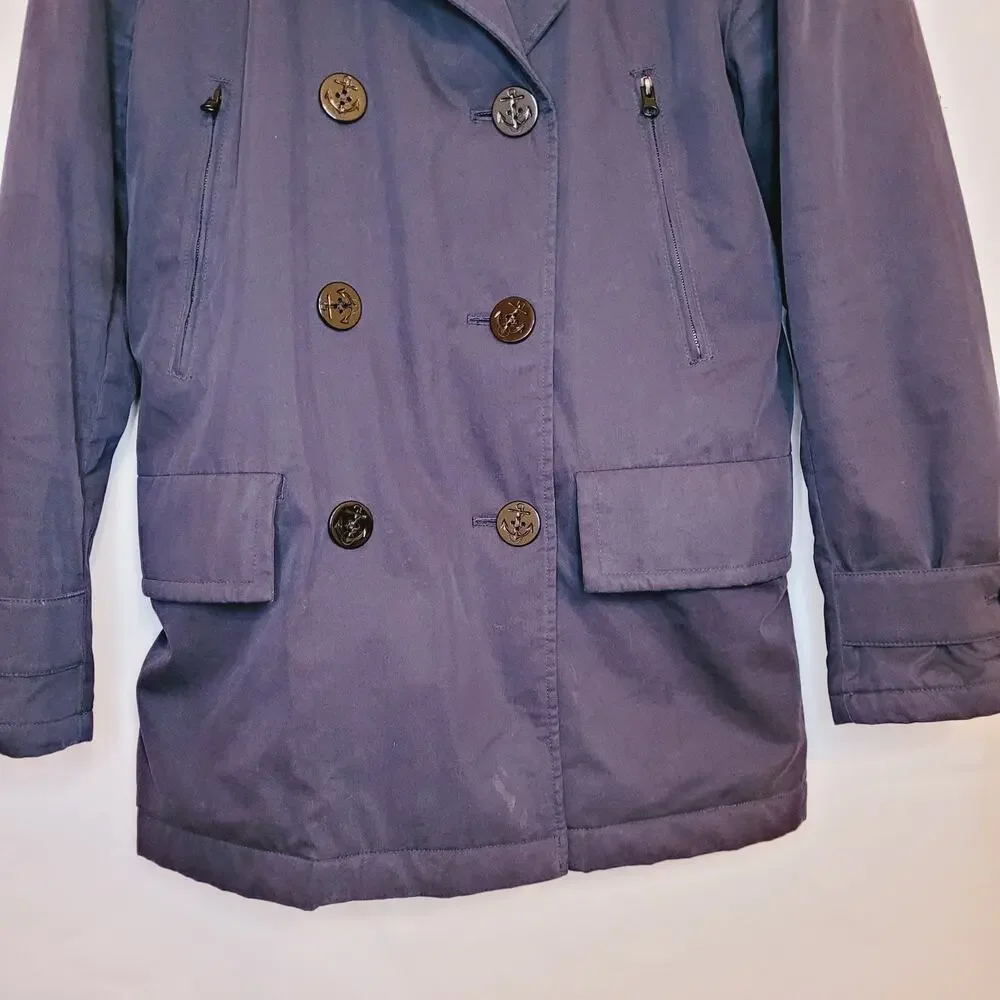 J.Crew Fulton Primaloft navy blue peacoat Size Med Preppy Old Money Coastal